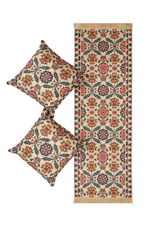 Claret Red Velvet Runner Set 