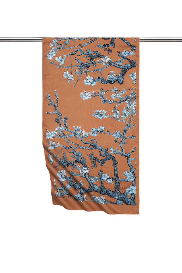 Copper Almond Blossom Silky Foulard - 1