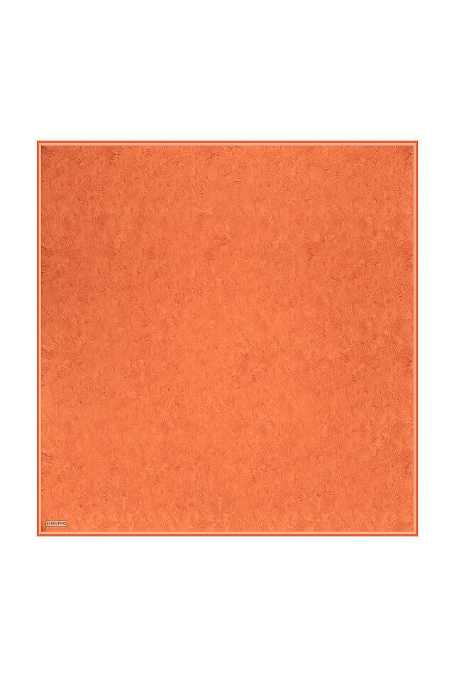 Copper Brush Pattern Twill Silk Square Scarf - 1