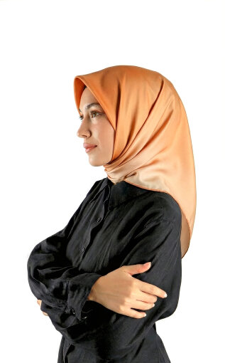 Copper Light Copper Gradient Sura Silk Square Scarf 