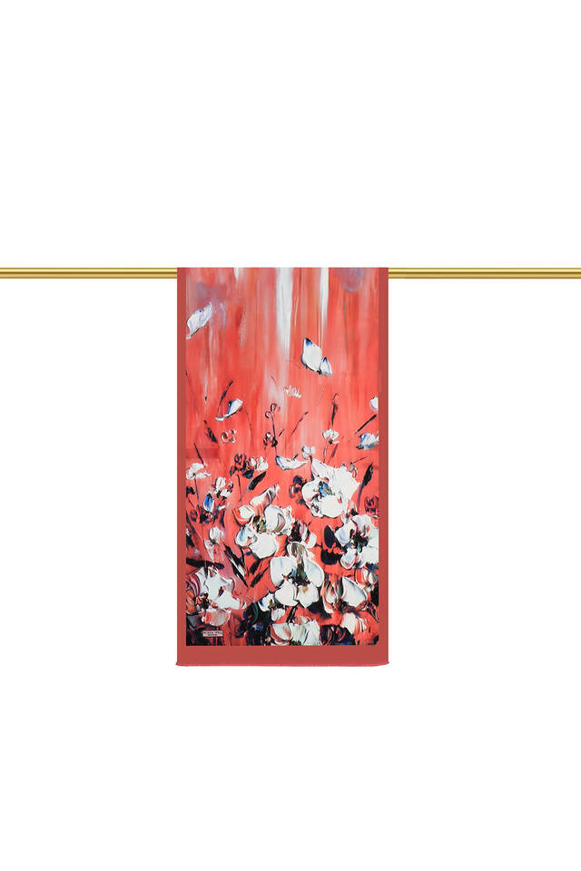 Coral Anemone Pattern Silk Foulard - 2