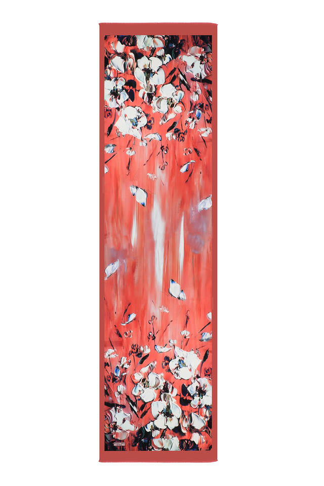Coral Anemone Pattern Silk Foulard - 4