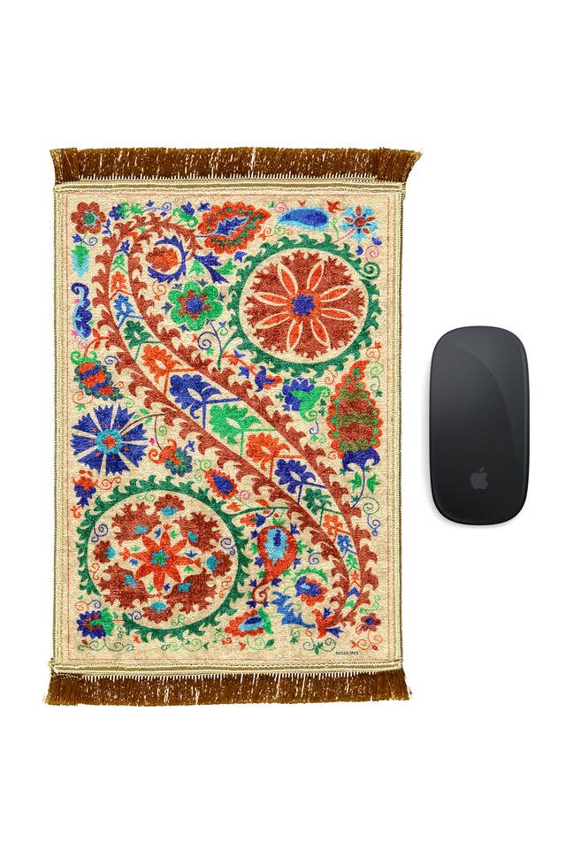 Cream Decorative Small Carpet Mousepad 