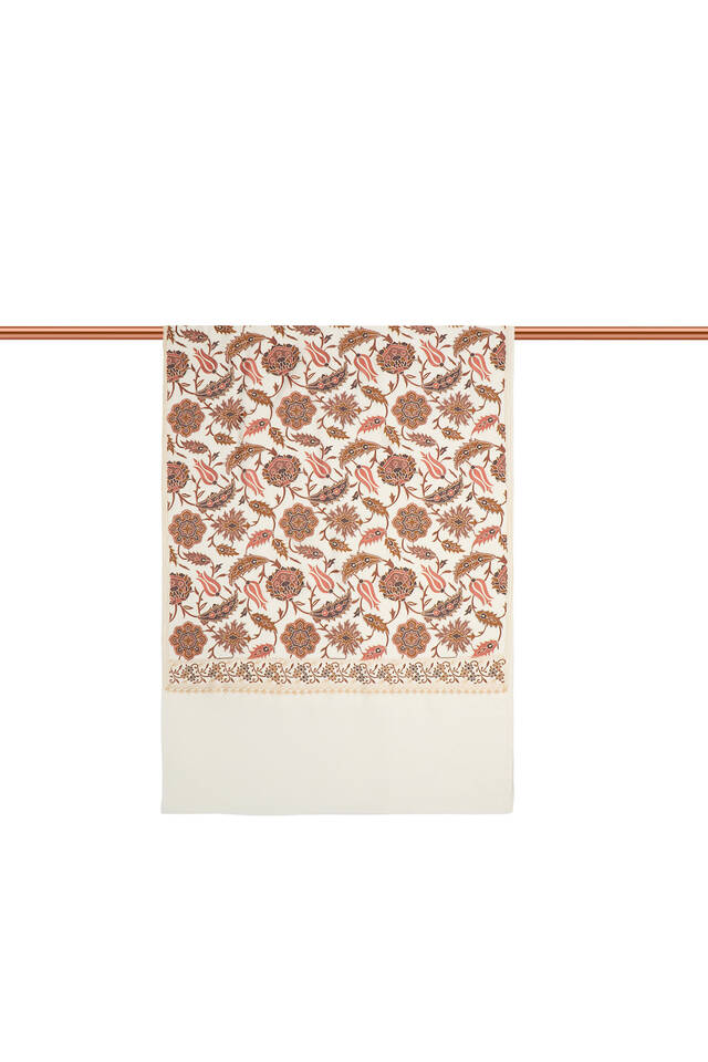 Cream Fully Embroidered Suzani Wool Shawl - 3