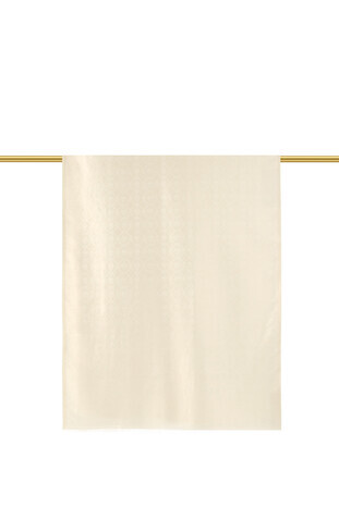 Cream Monogram Pattern Jacquard Silk Scarf 