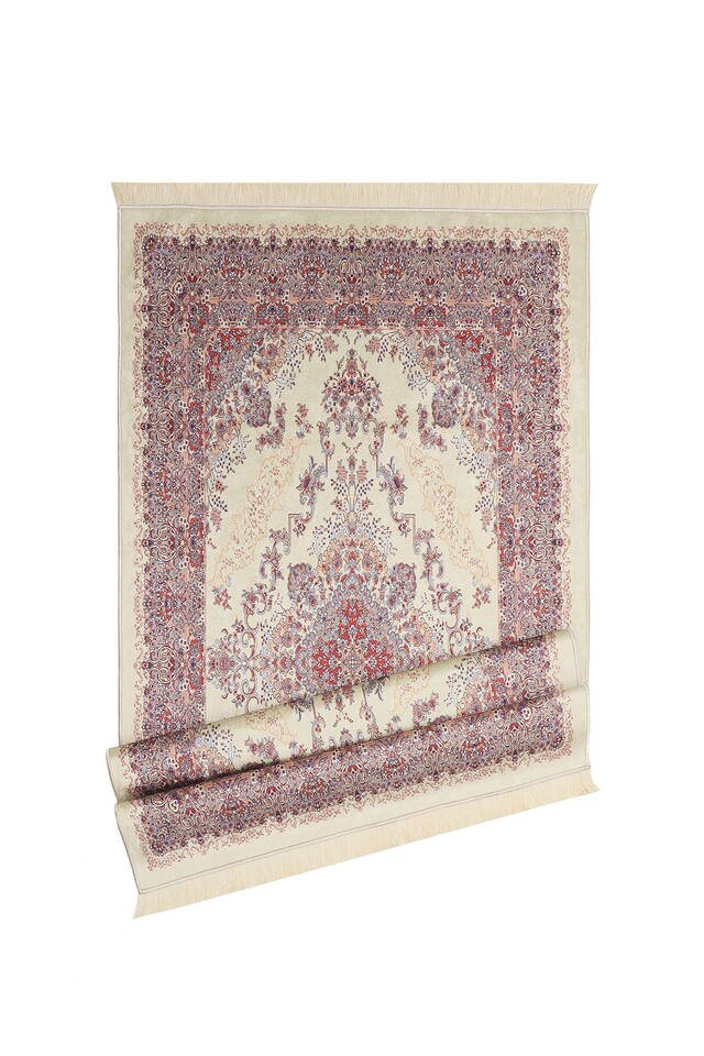 Cream Velvet Carpet Prayer Rug - 4