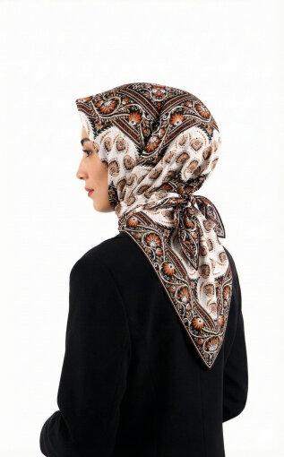 Tile Crown Pattern Twill Silk Scarf 