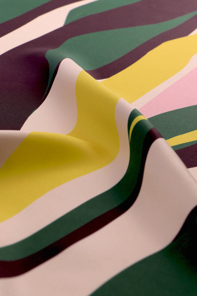 Zümrüt Dalga Desen Twill İpek Eşarp - 3