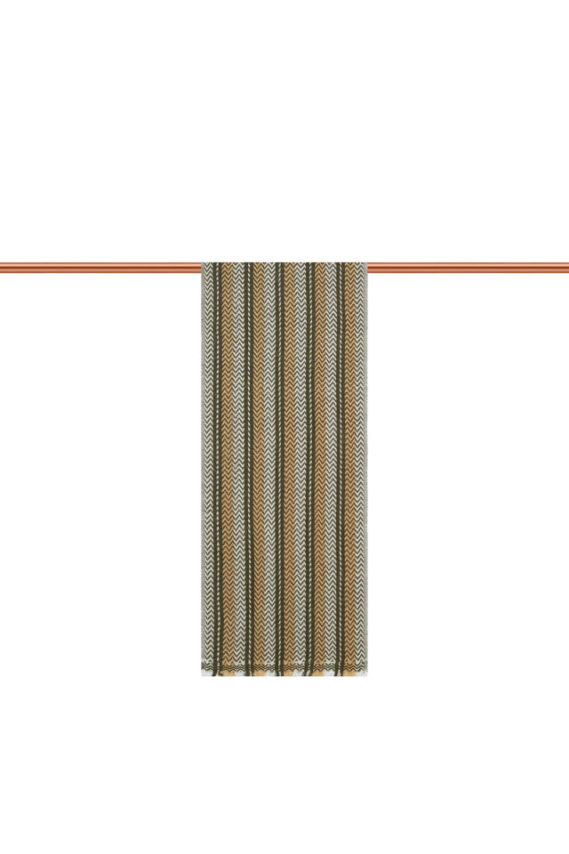 Füme Bej Desenli Dar Yün Kaşkol - 2