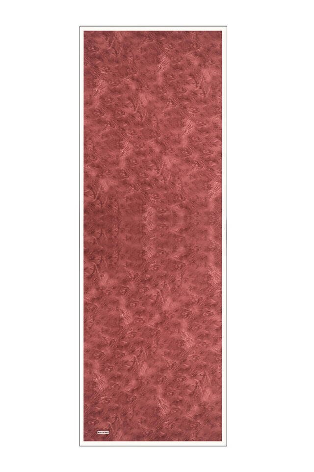 Dark Chestnut Brush Pattern Silk Scarf - 4