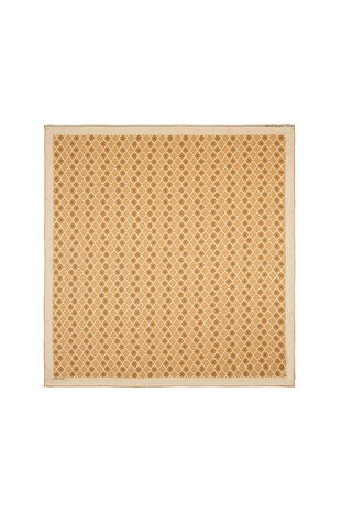 Dark Gold Monogram Silk Square Scarf 
