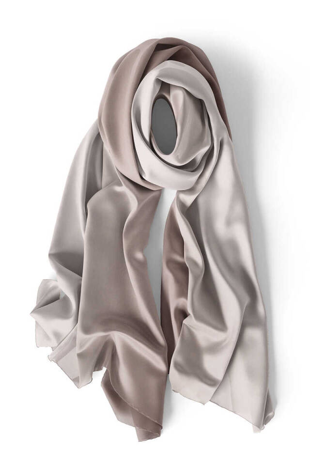 Dark Milk Beige Gradient Silk Scarf - 3