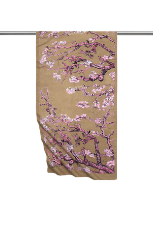 Dark Mustard Almond Blossom Silky Foulard 