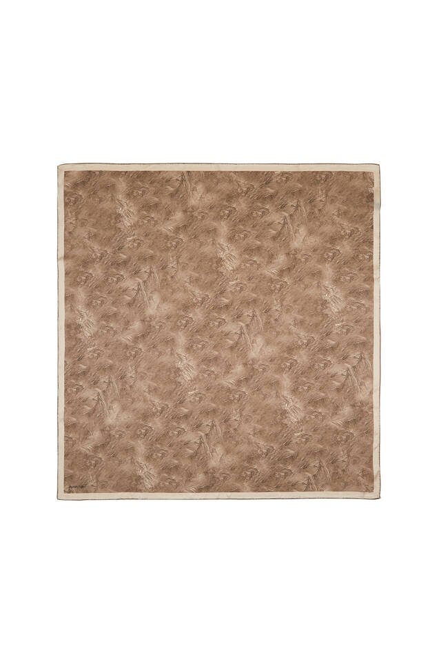 Dark Stone Brush Silk Square Scarf 