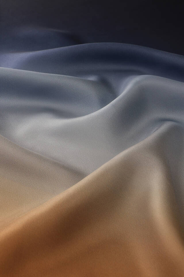 Lacivert Bronz Degrade Twill İpek Eşarp - 2