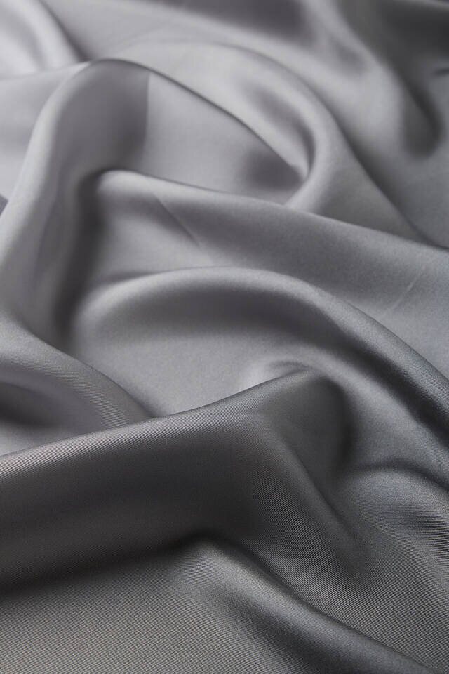 Füme Gri Degrade Twill İpek Eşarp - 3