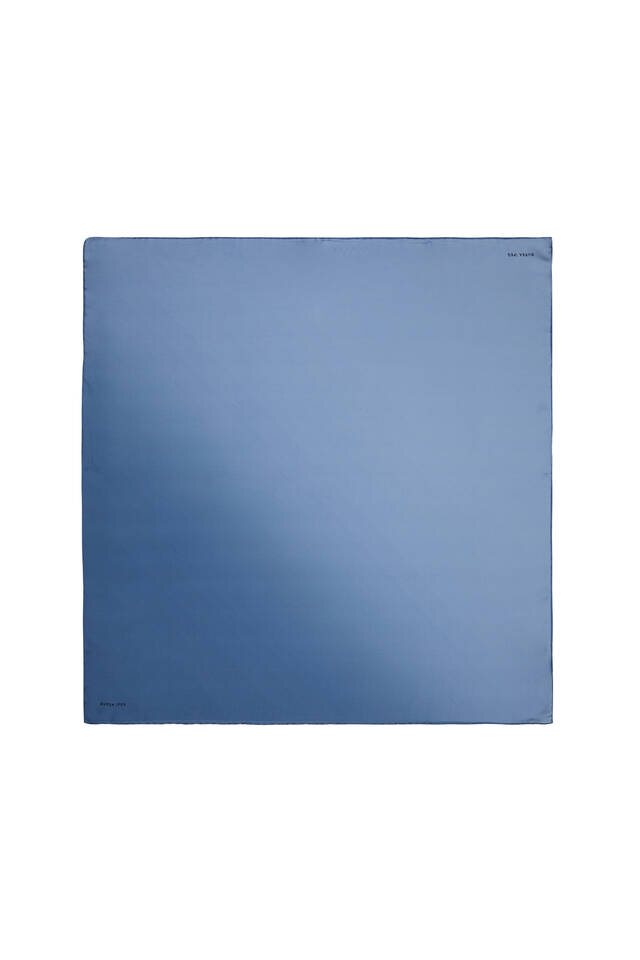 Koyu İndigo İndigo Degrade Twill İpek Eşarp - 1