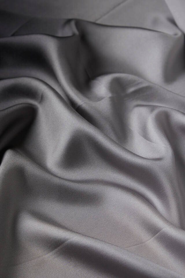 Siyah Gri Degrade Twill İpek Eşarp - 3