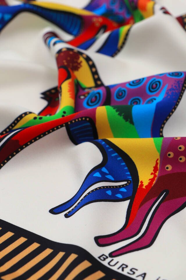 Gold Siyah Desenli İpeksi Mendil - 3