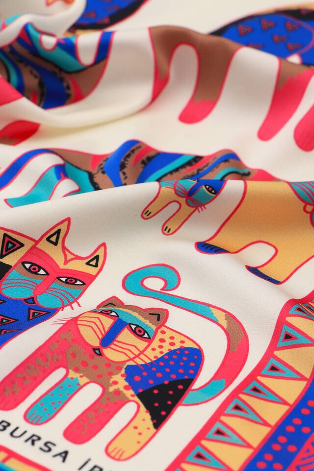 Mürdüm Mint Desenli İpeksi Mendil - 3