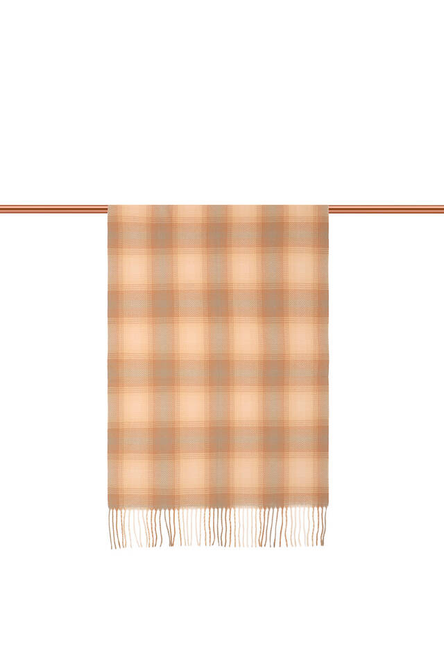 Bej Camel Desenli Kışlık Şal - 3