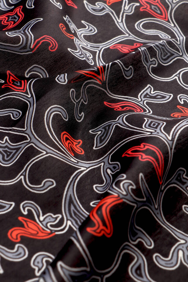 Kırmızı Sarmaşık Desen Soft Şal - 3