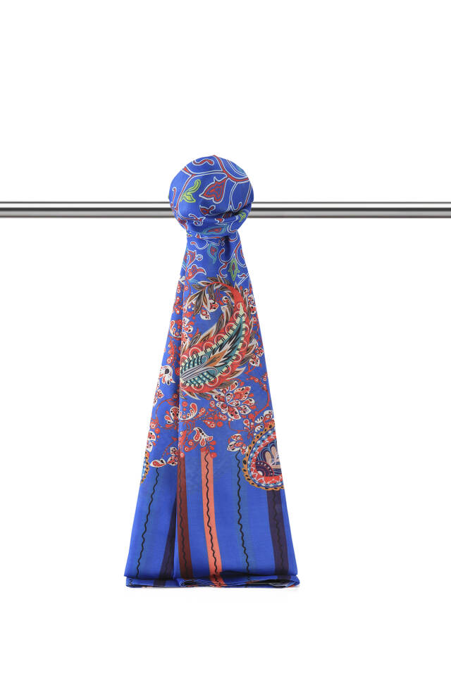 Saks Sarmaşık Desen Soft Şal 