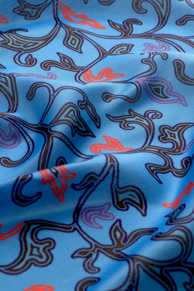 Turkuaz Sarmaşık Desen Soft Şal - 3