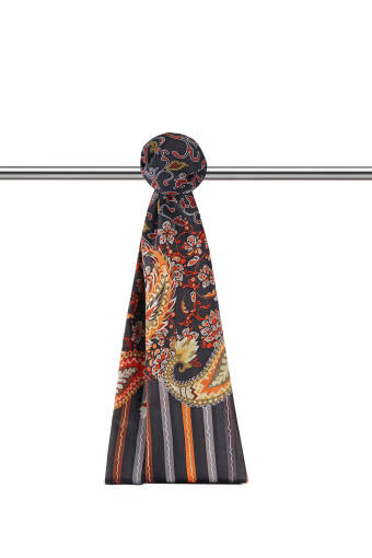 Turuncu Sarmaşık Desen Soft Şal 