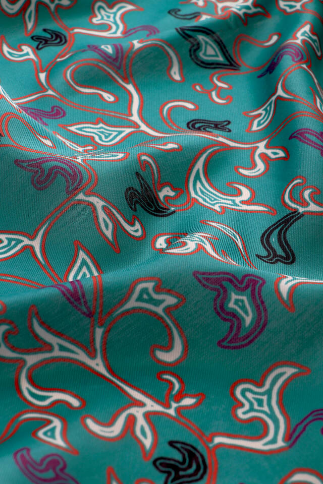 Yeşil Sarmaşık Desen Soft Şal - 3