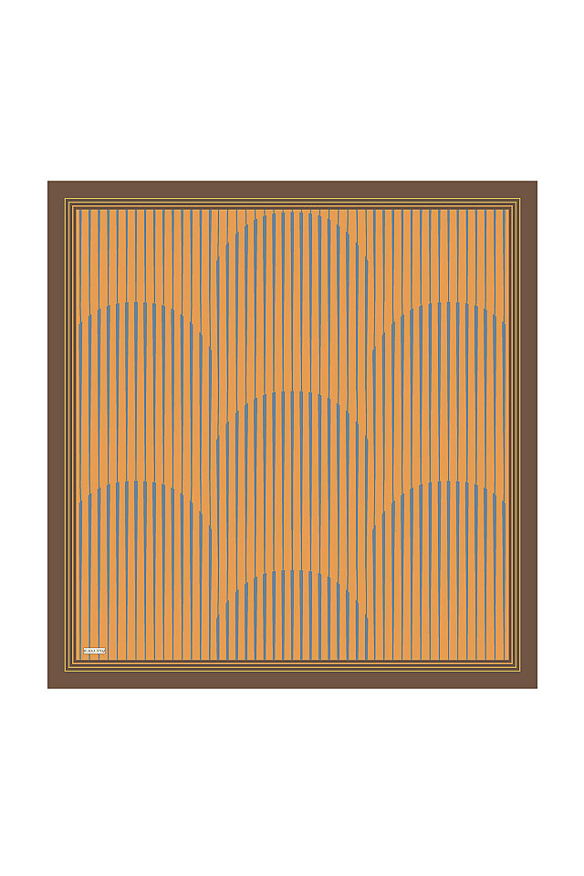 Gold Dila Pattern Sura Silk Scarf 