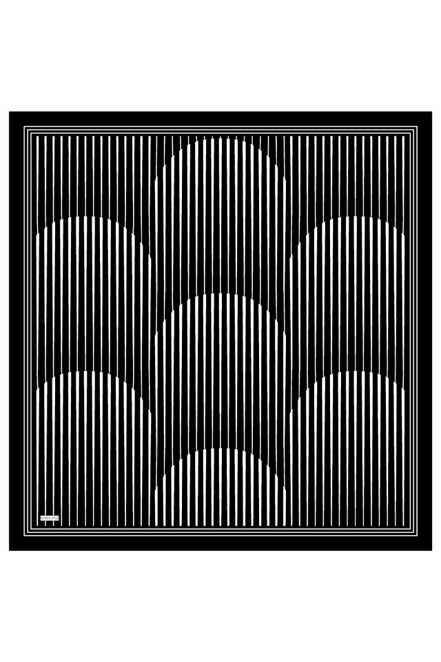 Siyah Dila Desen Sura İpek Eşarp - 2