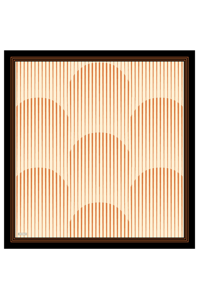 Cream Dila Pattern Sura Silk Scarf - 2