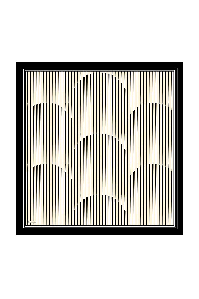 Ecru Dila Pattern Sura Silk Scarf - Bursa İpek