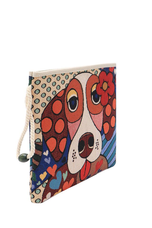 Dog Pattern Tapestry Handbag - 3