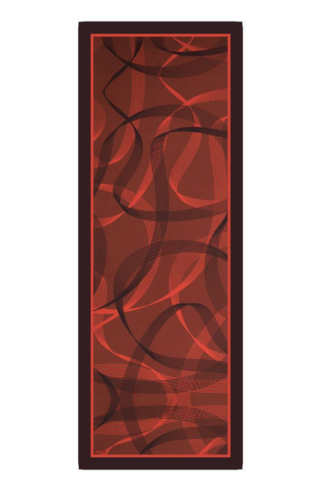 Bordo Dönence Desen Twill İpek Şal - 3