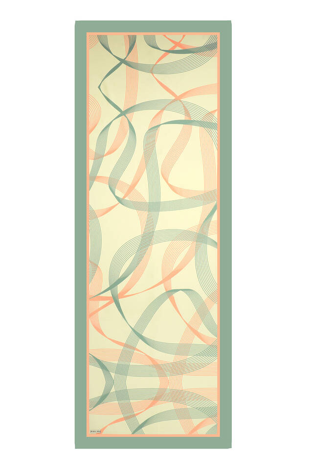 Mint Dönence Desen Twill İpek Şal - 3