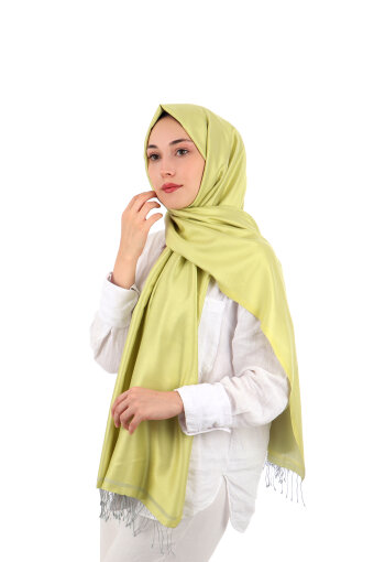 Lime Gray Double-Sided Silk Shawl 