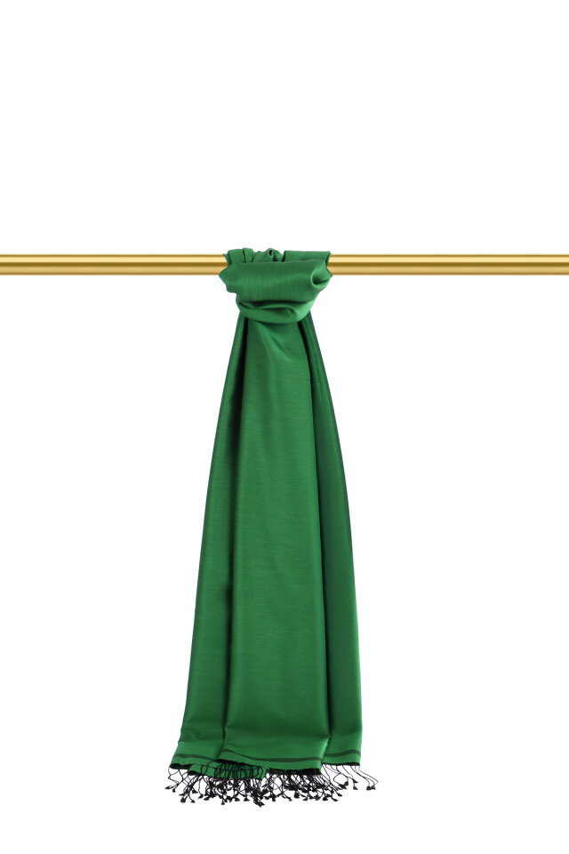 Benetton Black Double-Sided Silk Shawl - 2