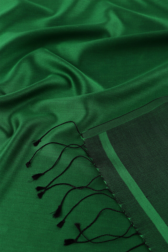 Benetton Black Double-Sided Silk Shawl - 5