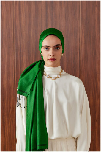 Benetton Black Double-Sided Silk Shawl 