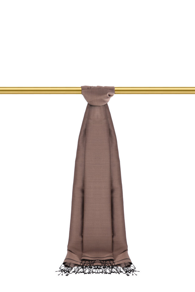 Brown Black Double-Sided Silk Shawl - 2