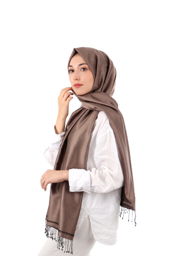 Brown Black Double-Sided Silk Shawl 