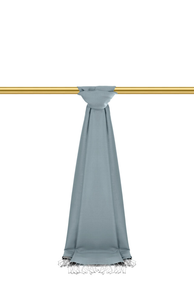 Dark Gray Double-Sided Silk Shawl - 2