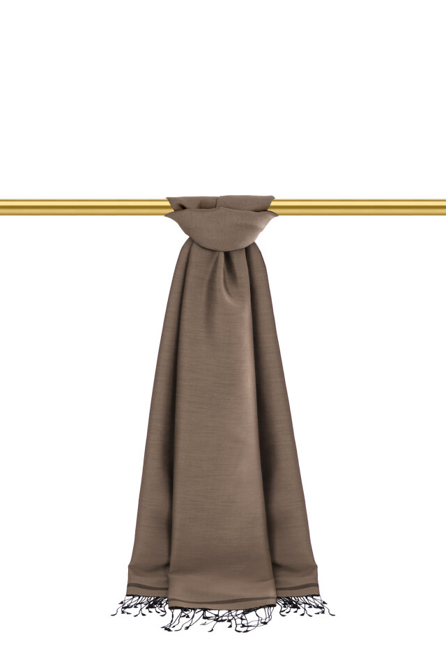 Mink Black Double-Sided Silk Shawl - 2