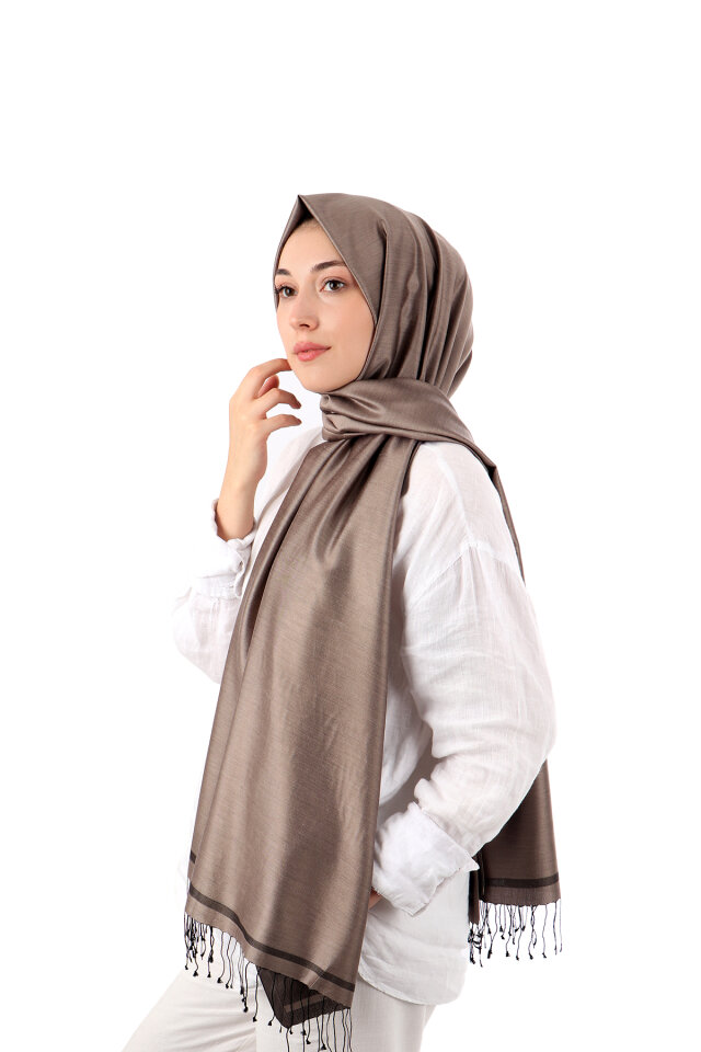 Mink Black Double-Sided Silk Shawl - 1