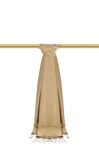 Beige Brown Double-Sided Silk Shawl 