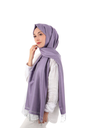 Lavender Gray Double-Sided Silk Shawl 