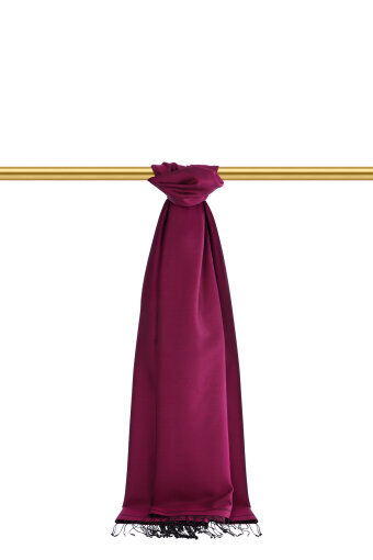 Plum Black Double-Sided Silk Shawl 