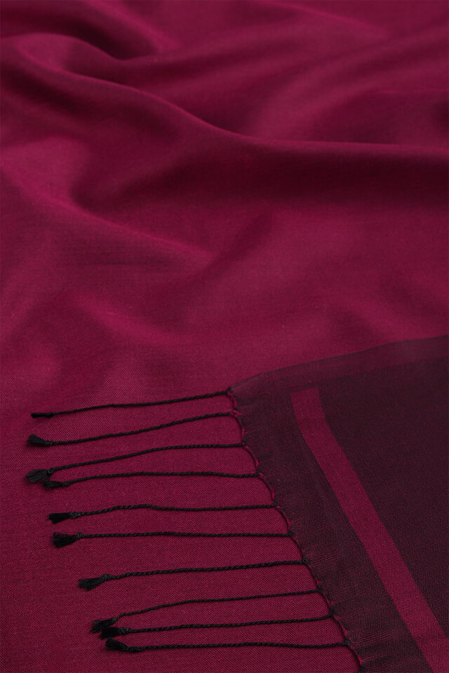 Plum Black Double-Sided Silk Shawl - 5